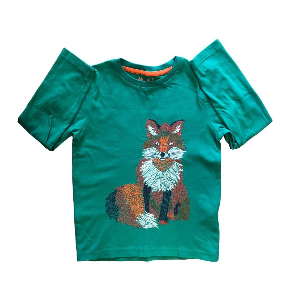 Mini Boden Superstitch Long Sleeve Tee Fox